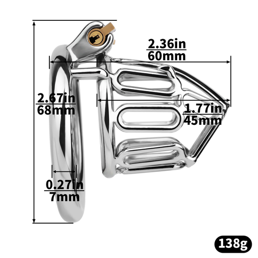 Male Chastity Cage with Comfort Urine Opening Stainless Steel Cock Cage