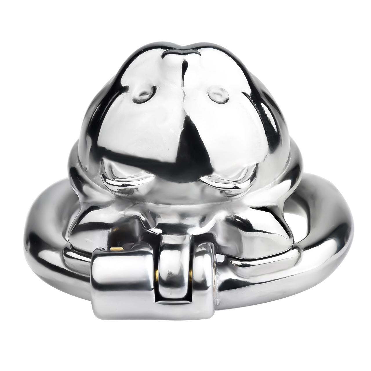 Lucky Cat Chastity Cage for Men Silver/Gold Smooth Stainless Steel Restraint for Sexual Control