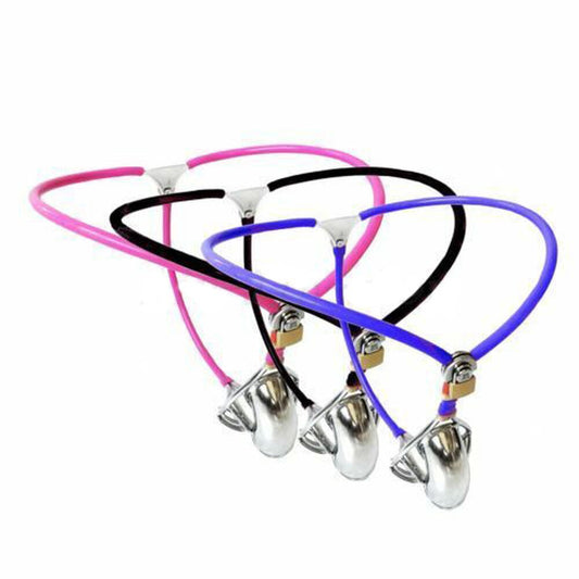 Male Chastity Belt with Curved Penis Cage and Anal Plug Chastity Belt For Men BDSM Device Cuckold Husband