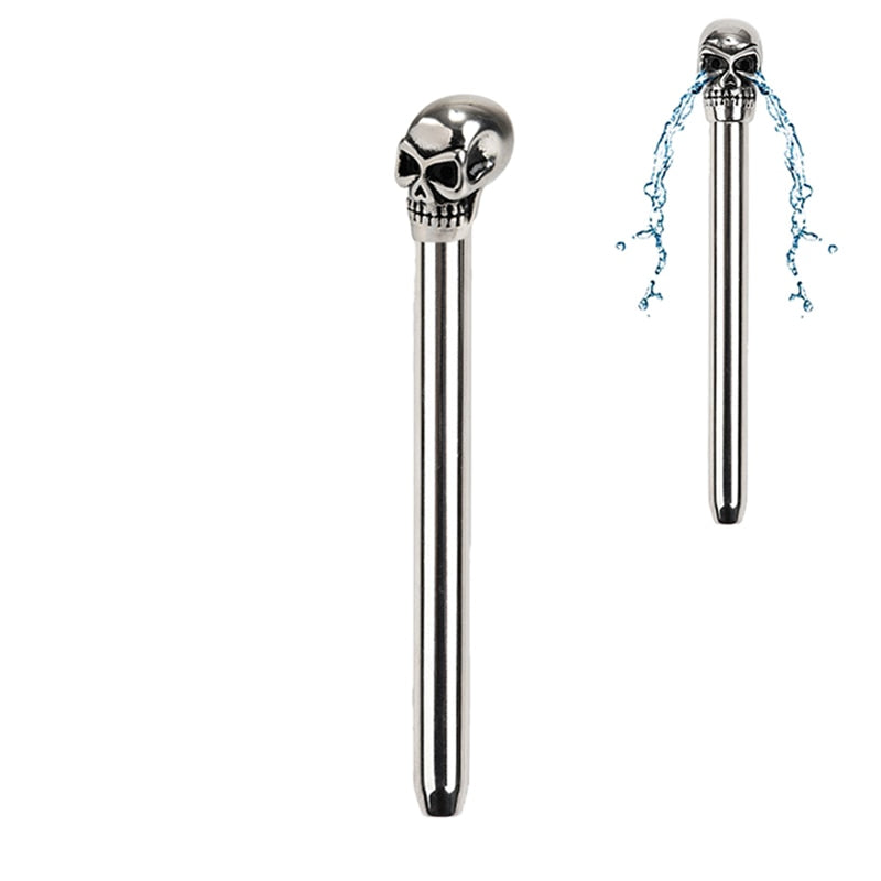 Skull Head Stainless Steel Urethral Sounding Rod Dilator Penis Head skull-head-stainless-steel-urethral-sounding-rod-dilator-penis-head