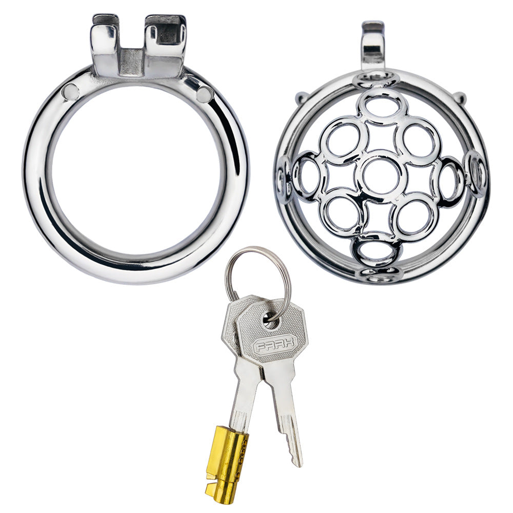 Small Compact Metal Chastity Cage For Men Anti-Escape Hollow Tiny Cock Cage with Built-in Lock