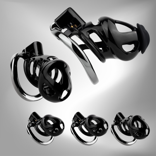 Breathable Resin & Aluminum Cobra Chastity Cage with Silicone Urethral Tube