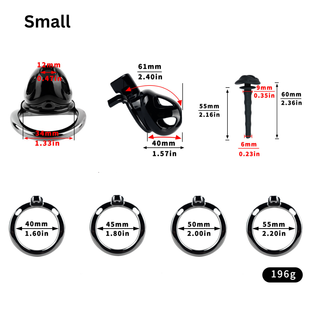 Breathable Resin & Aluminum Cobra Chastity Cage with Silicone Urethral Tube