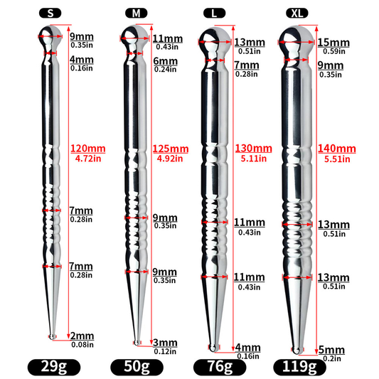 Stainless Steel Dual-Ended Urethral Sound & Anal Plug Hardcore Stretch & Fill