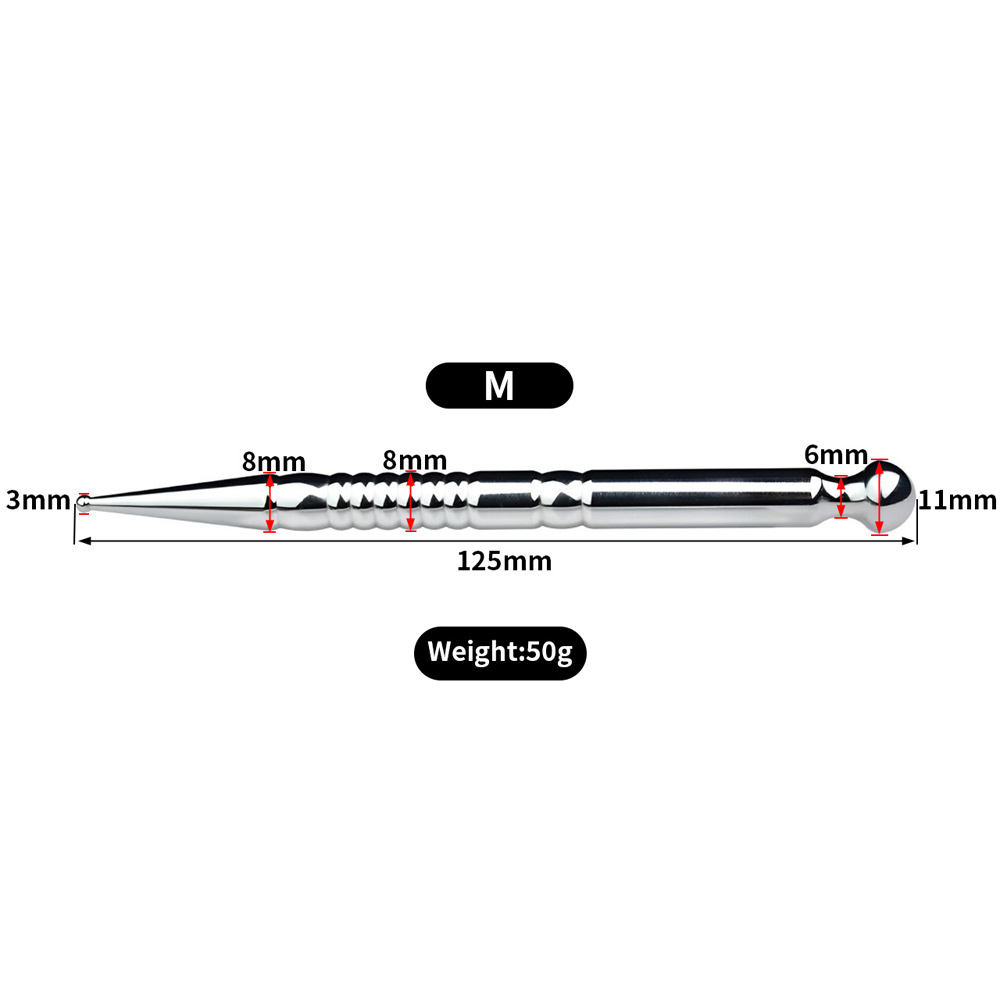 Stainless Steel Dual-Ended Urethral Sound & Anal Plug Hardcore Stretch & Fill