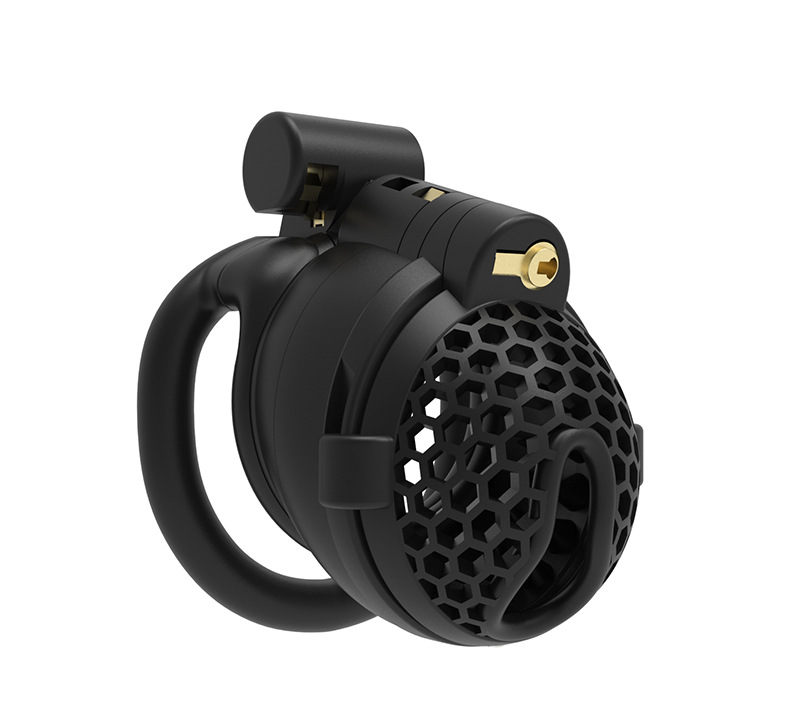 Upgraded Breathable Chastity Cage with Spikes and Removable Cap - Black/Pink