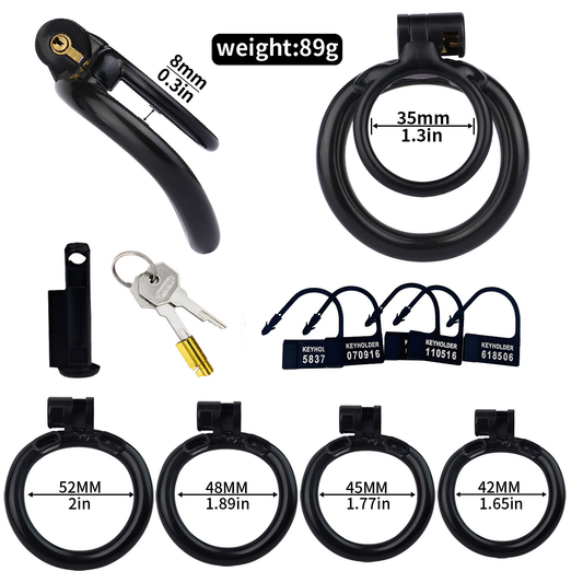 Lockable Resin Cock Ring Chastity Cage – Lightweight Penis Lock Blue/Black/Pink/White