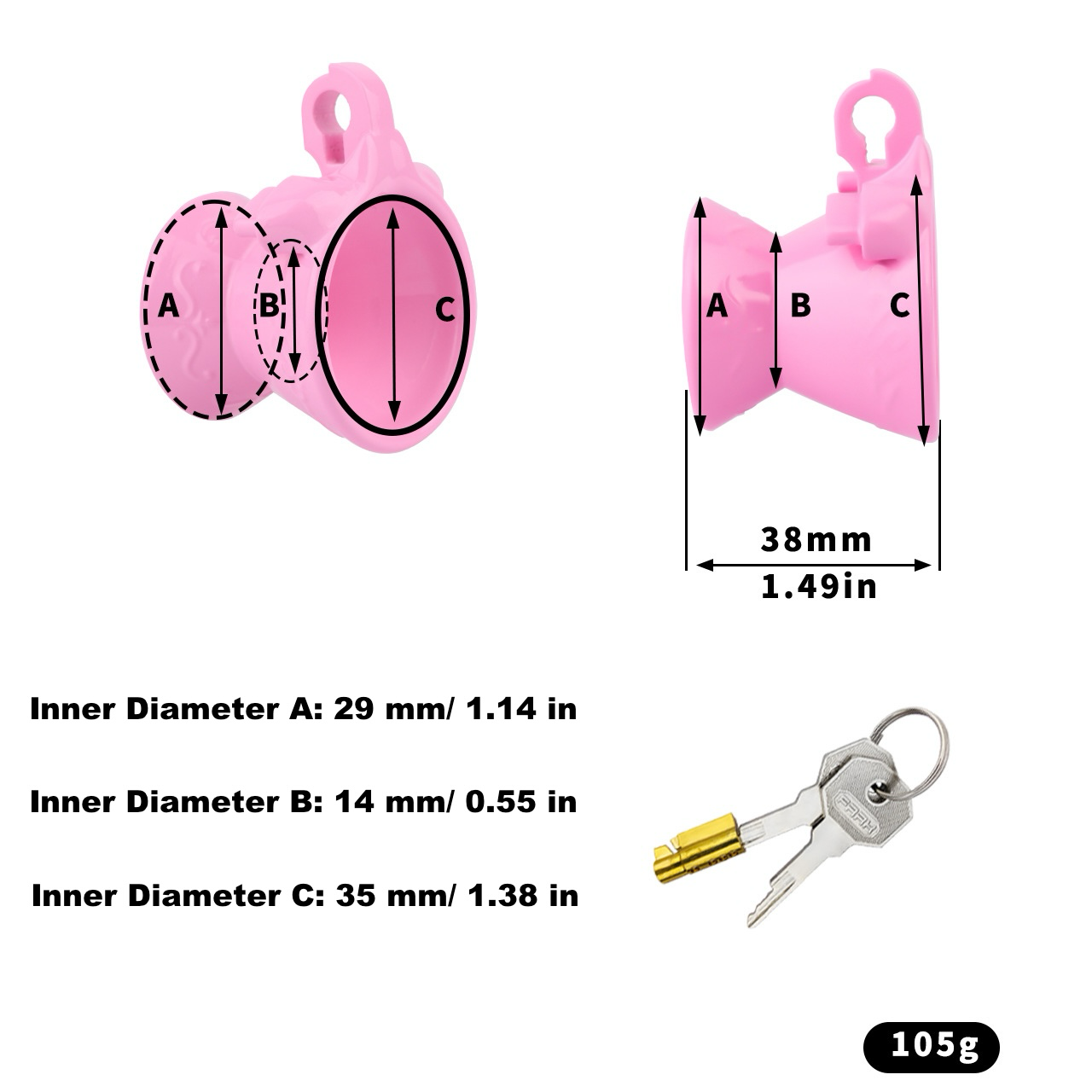 Resin Inverted Chastity Cage Easy-Flow Pee Hole Negative Cock Lock BDSM Device