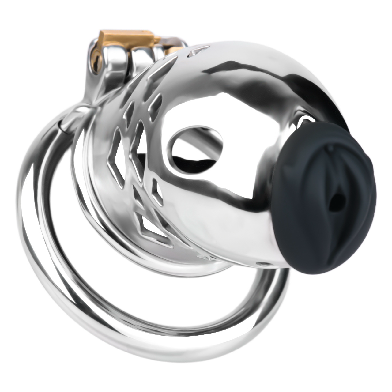 Goldfish Stainless Steel Chastity Device Male Locking Cage