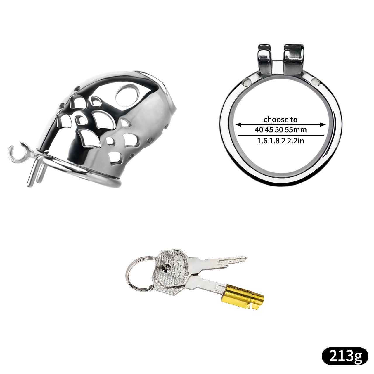 Goldfish Stainless Steel Chastity Device Male Locking Cage