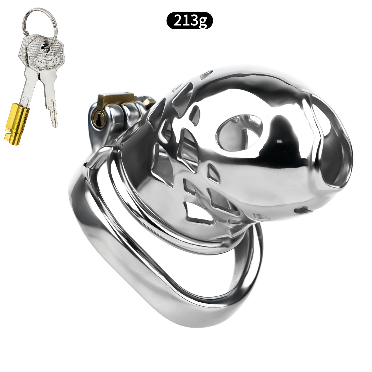 Goldfish Stainless Steel Chastity Device Male Locking Cage