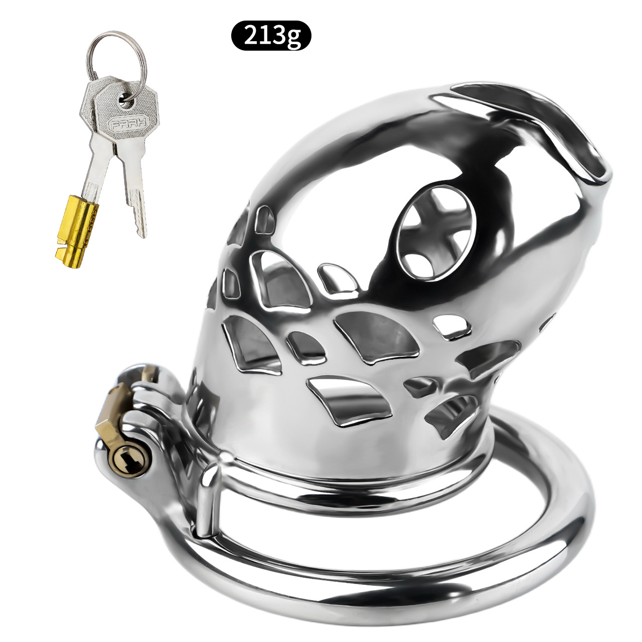 Goldfish Stainless Steel Chastity Device Male Locking Cage