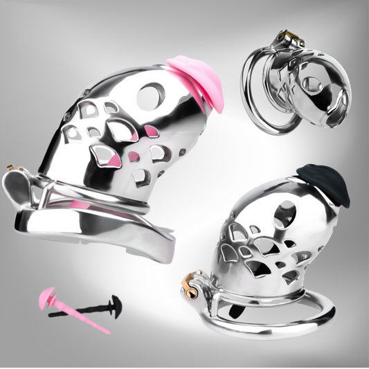 Goldfish Stainless Steel Chastity Device Male Locking Cage