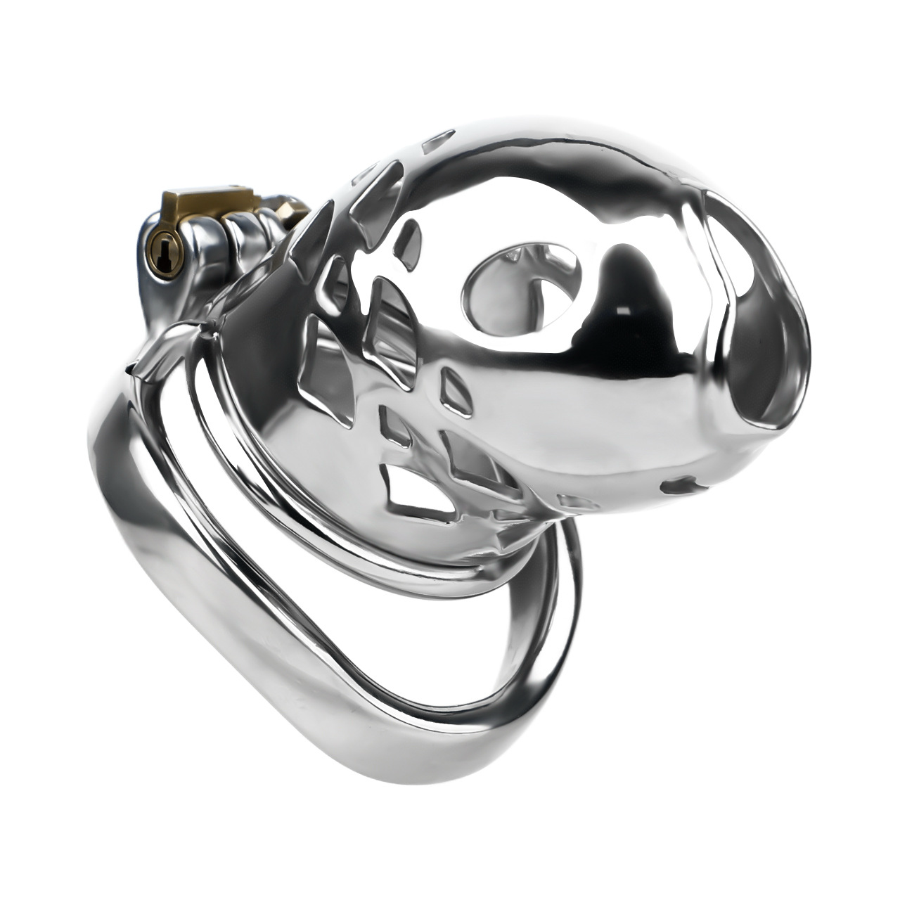 Goldfish Stainless Steel Chastity Device Male Locking Cage