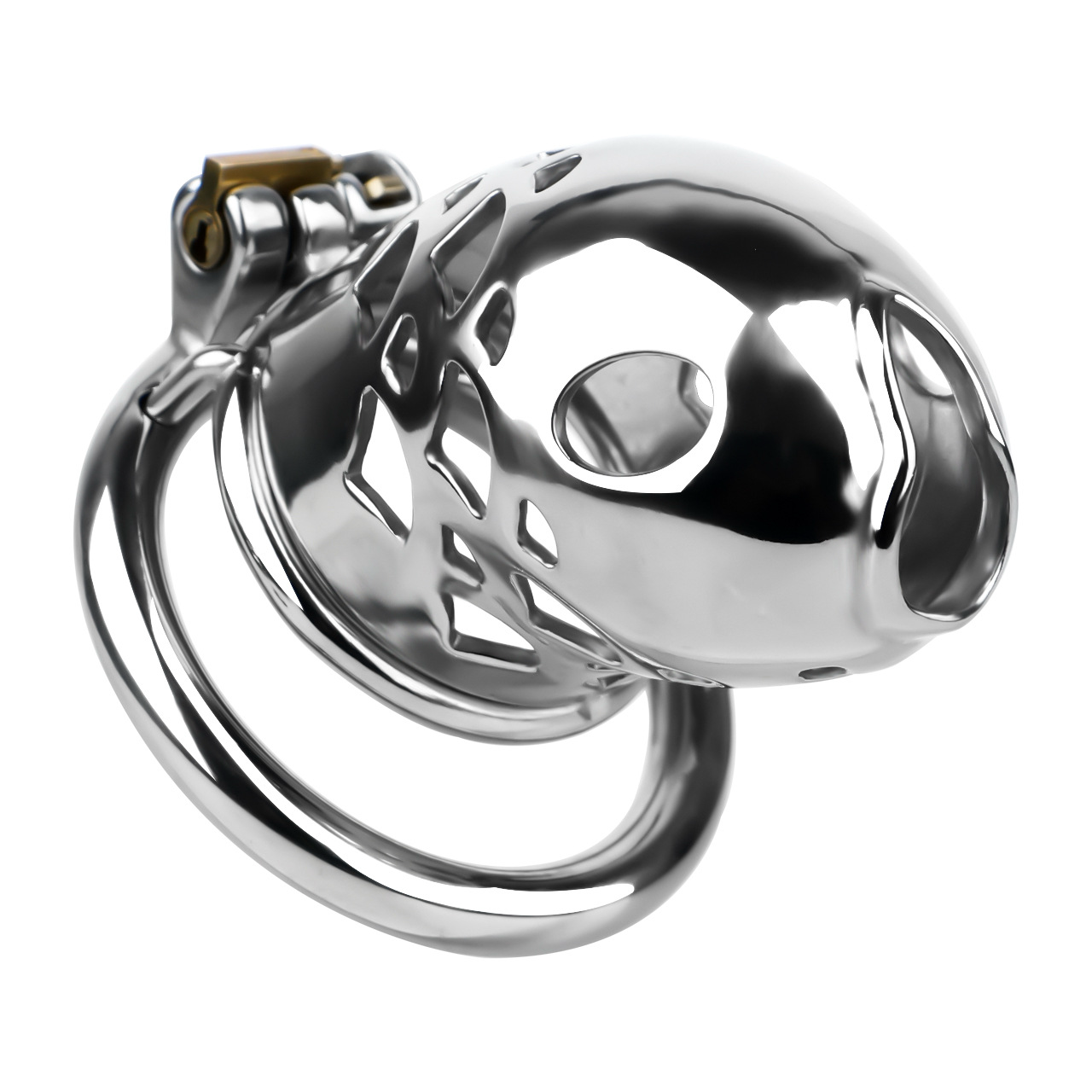 Goldfish Stainless Steel Chastity Device Male Locking Cage