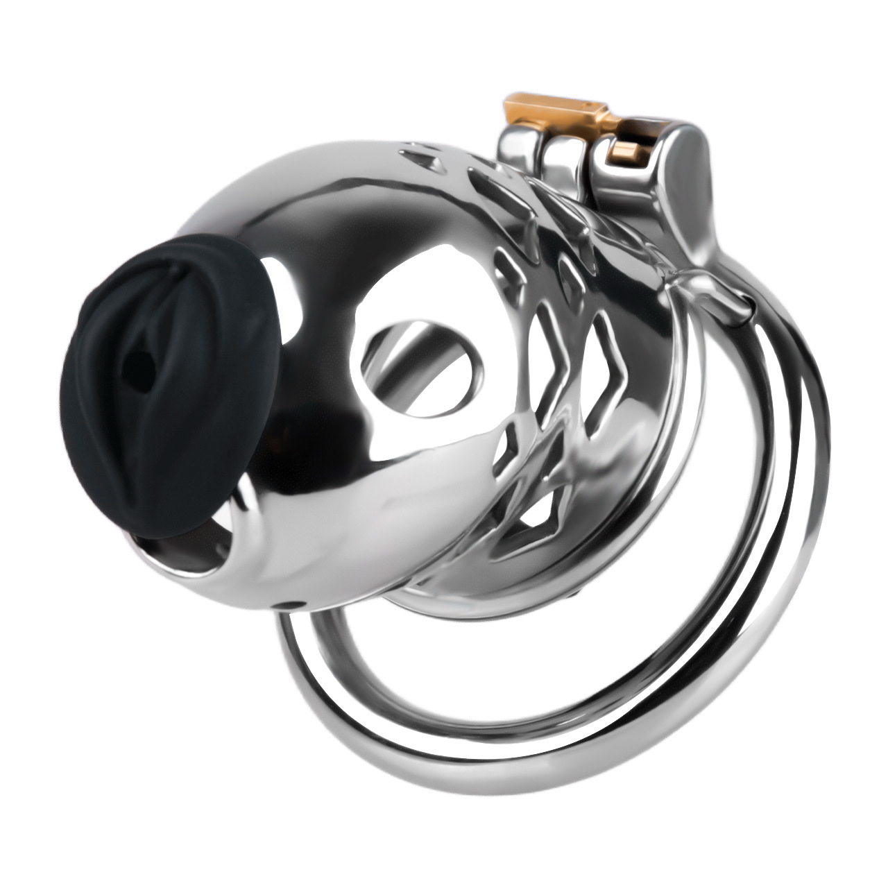 Goldfish Stainless Steel Chastity Device Male Locking Cage