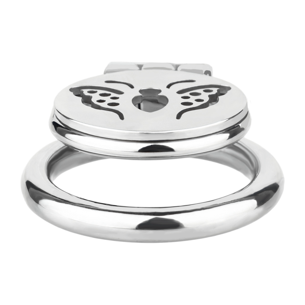 Metal Flat Butterfly Chastity Cage Small Micro Cock Lock for Men Sissy