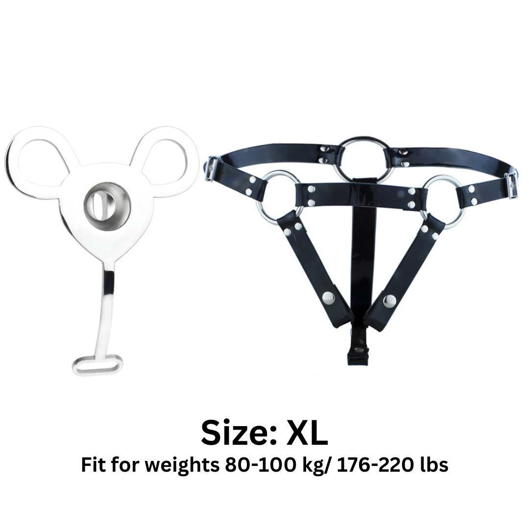 Tiny Inverted Chastity Cage with PU Belt Negative Cock Cage for Sissy Crossdressers