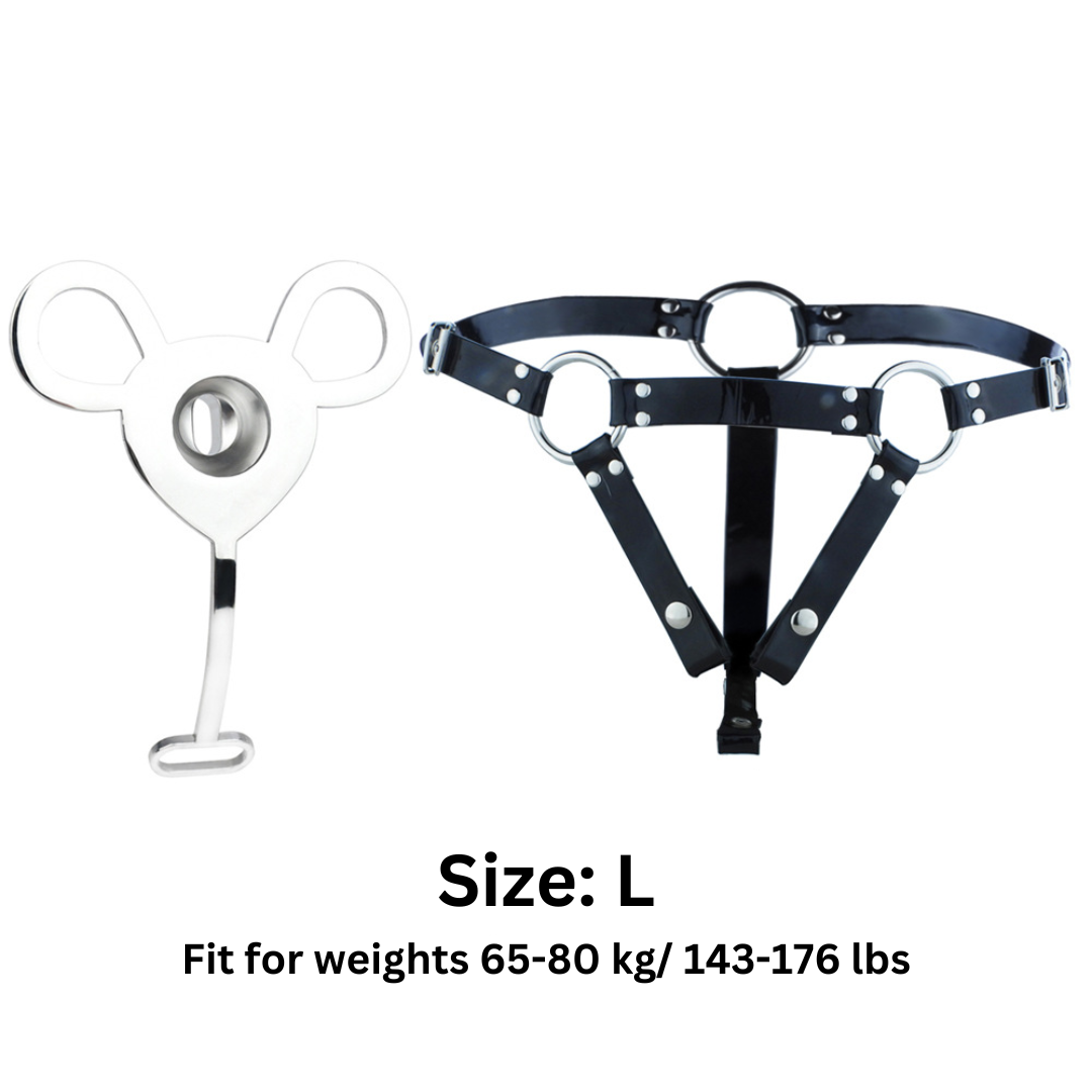 Tiny Inverted Chastity Cage with PU Belt Negative Cock Cage for Sissy Crossdressers