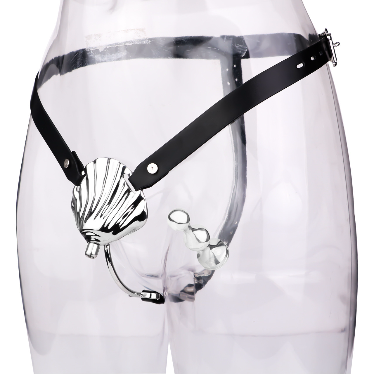 Micro Metal Shell Chastity Cage with Anal Plug and Soft Catheter
