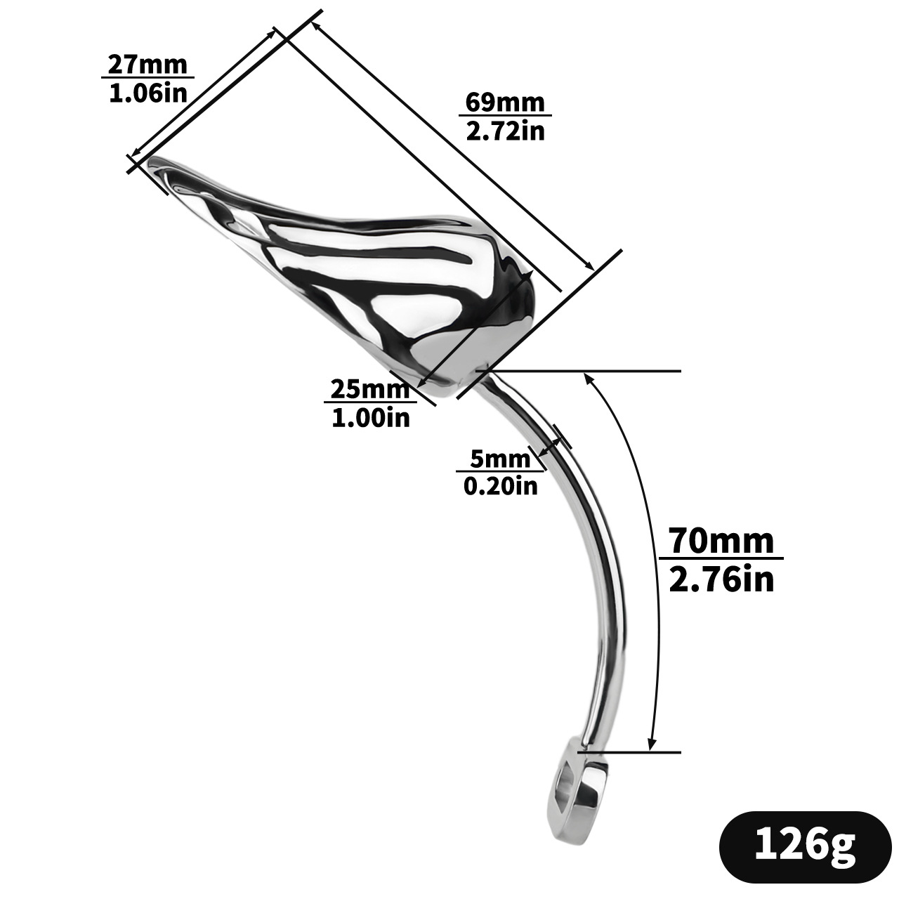 Micro Metal Shell Chastity Cage with Anal Plug and Soft Catheter