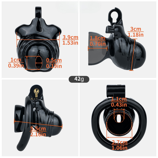 Black Realistic Penis-Style Male Chastity Device