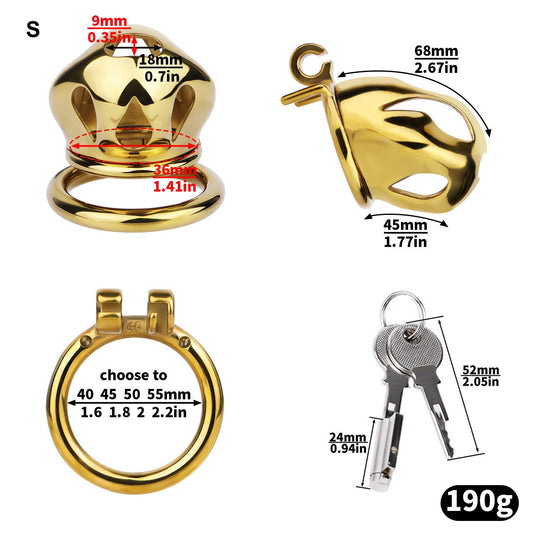 Gold Metal Cock Lock Cobra Cage – Small to Large