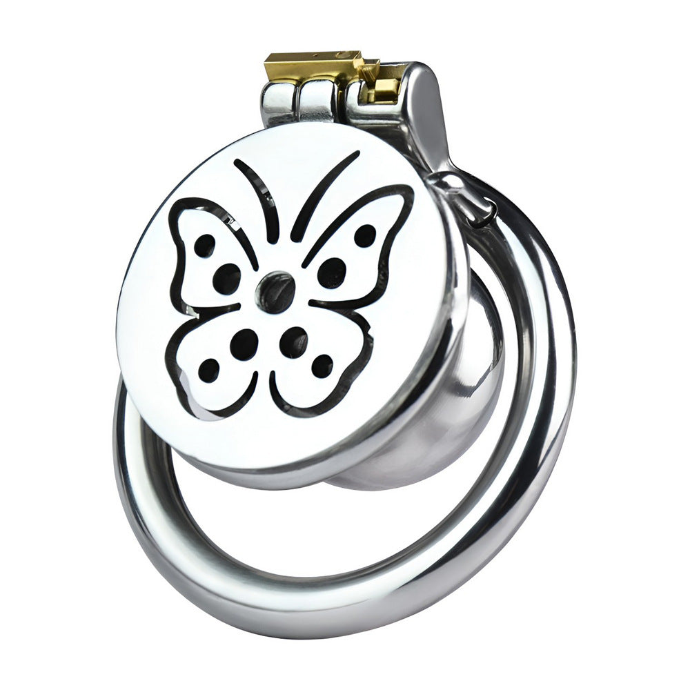 Butterfly Inverted Chastity Cage with Silicone Urethral Tube Negative Cock Cage