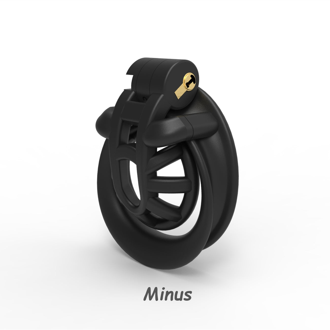 Positive/Negative Chastity Cage with Double-Arc Penis Ring Minus/Plus Resin Cock Cage
