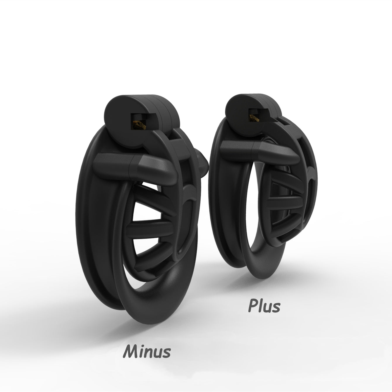 Positive/Negative Chastity Cage with Double-Arc Penis Ring Minus/Plus Resin Cock Cage