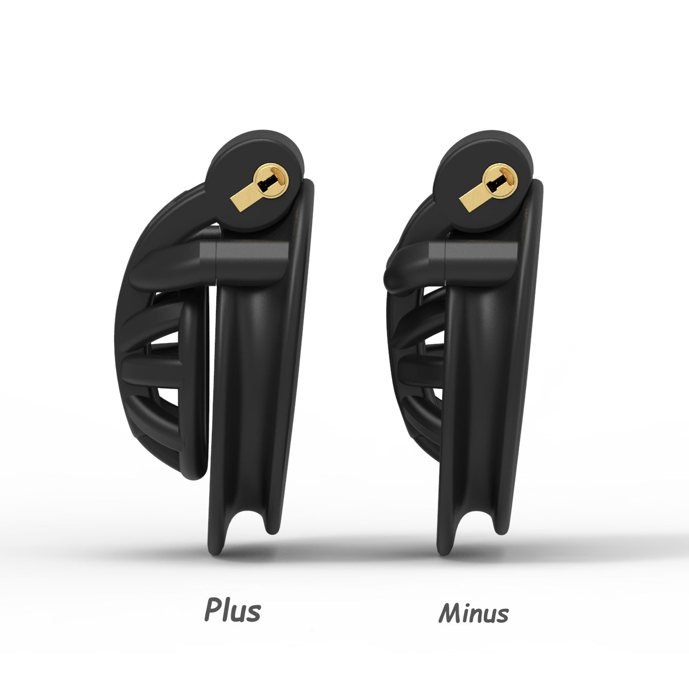 Positive/Negative Chastity Cage with Double-Arc Penis Ring Minus/Plus Resin Cock Cage