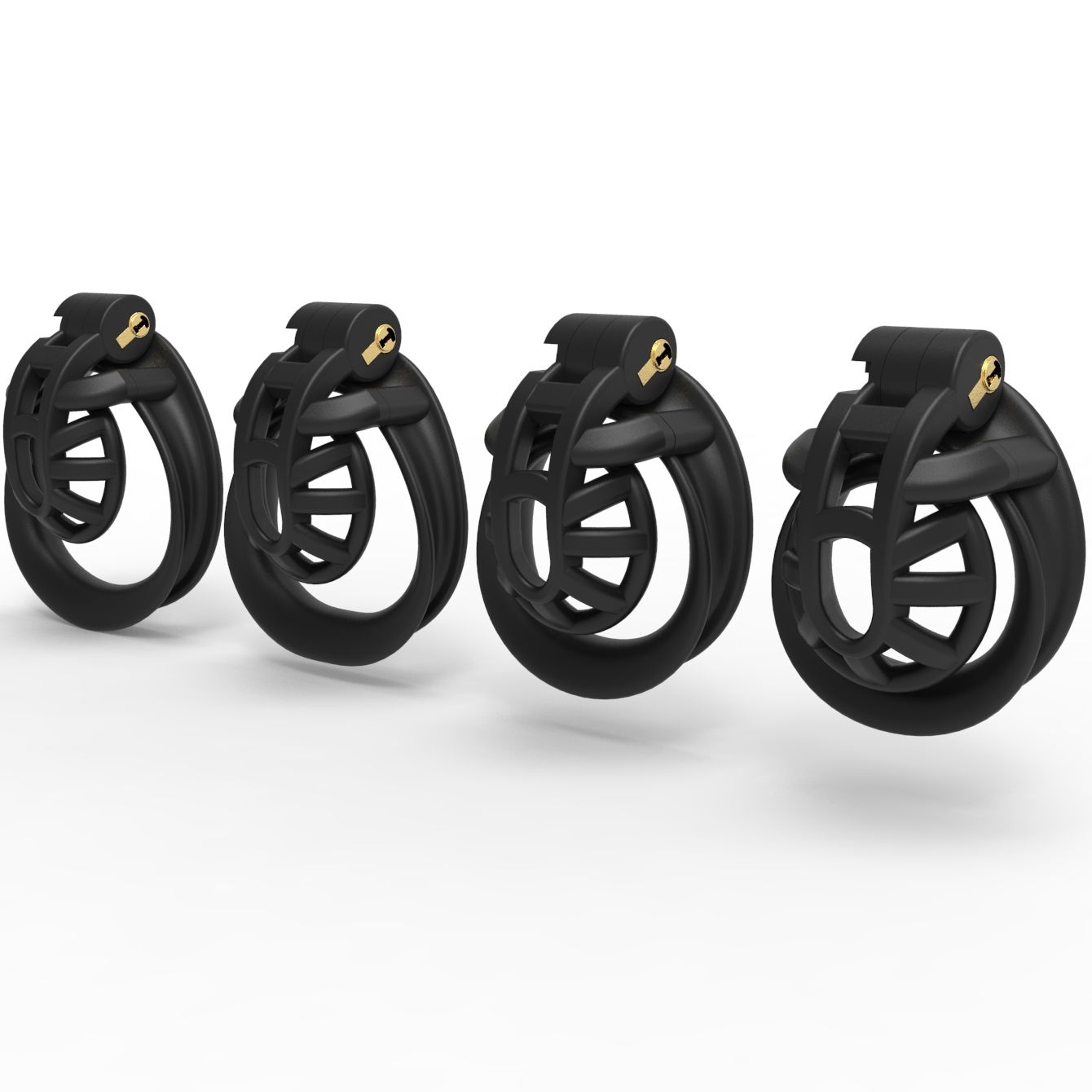Positive/Negative Chastity Cage with Double-Arc Penis Ring Minus/Plus Resin Cock Cage