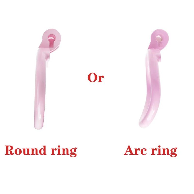 3D Printed Spiral Pink Chastity Cage Set with 4 Penis Rings Pink Cockcage For Ladyboy and Sissy