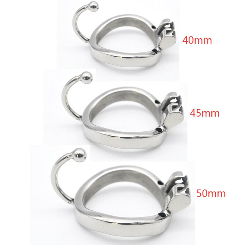 Hollowed Metal Chastity Cage with Soft Silicone Catheter Tube and Scrotum Separator
