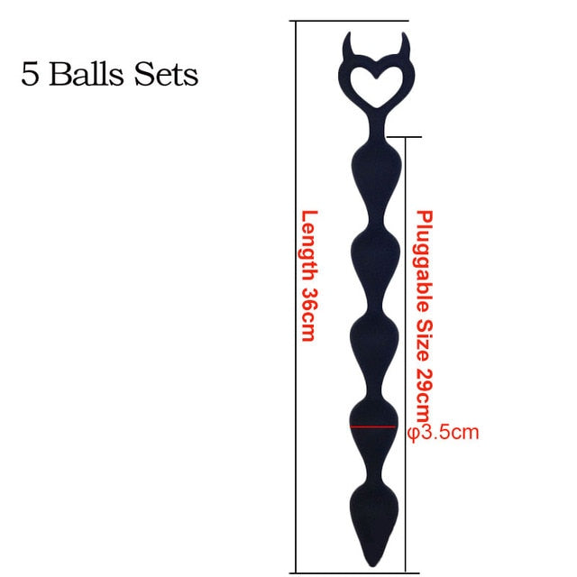 Silicone Long Anal Beads Butt Plug Prostate Massager Stimulator For Gay Men Adult Sex Toy 