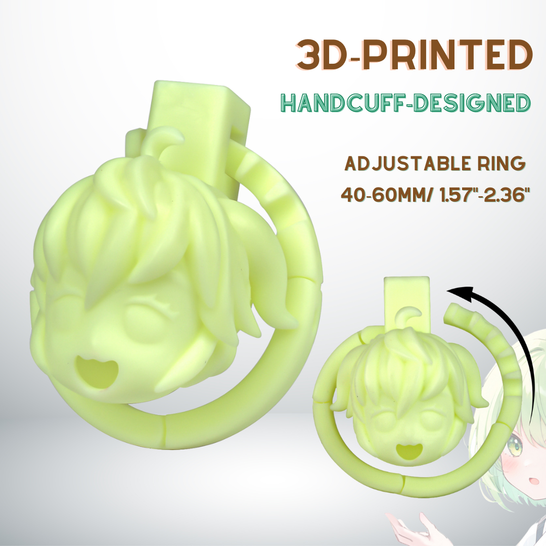 Built-in Adjustable 3D Printed Anime Chastity Cage from 40mm-60mm/1.57"-2.36"