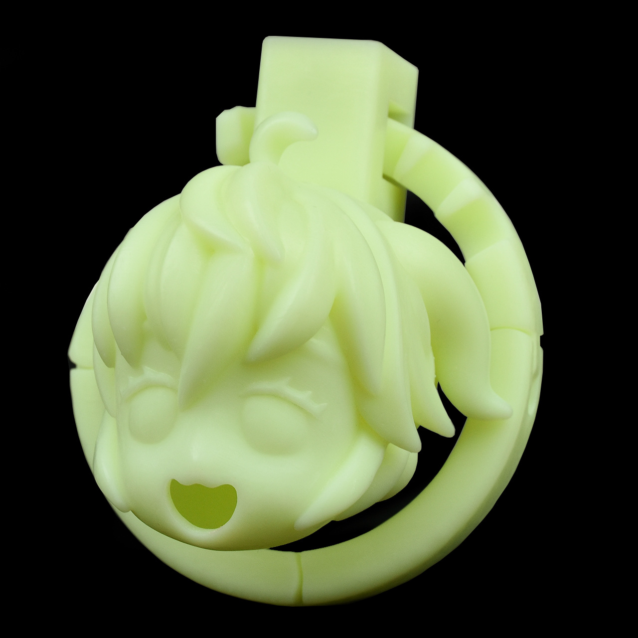 Built-in Adjustable 3D Printed Anime Chastity Cage handcuff deisgned base ring cute cock cage for men and sissy