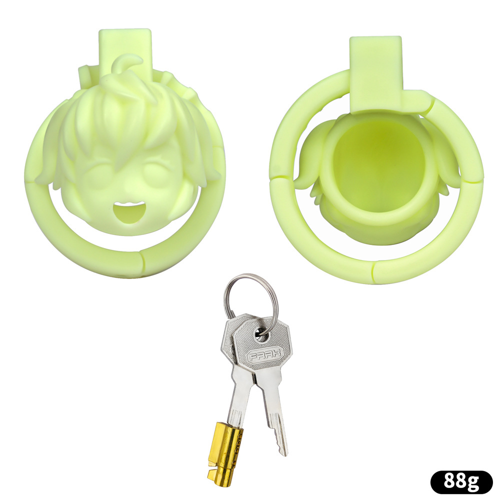 Built-in Adjustable 3D Printed Anime Chastity Cage handcuff deisgned base ring cute cock cage for men and sissy