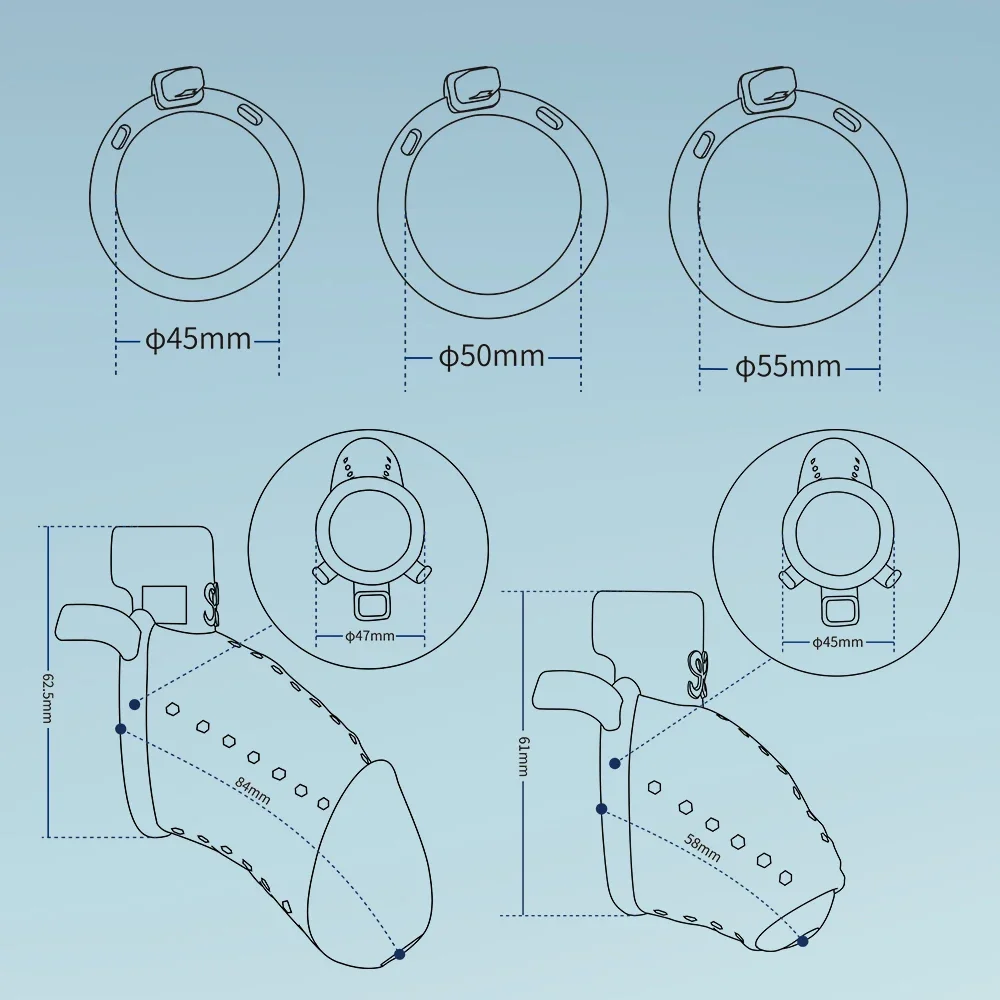 ABS Realistic Black Chastity Cage - Short/Long Cock Cage For Man