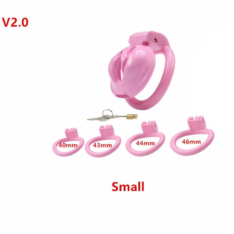 Pink Clit Chastity Cage Set with 4 Rings 3D Printed Resin Pussy Shape Pink Cock Cage For Sissy Femboy Ladyboy