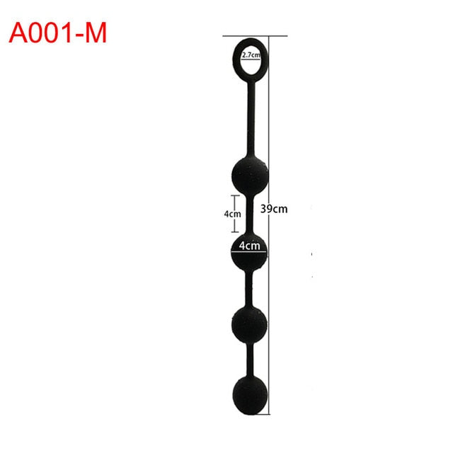 Large Silicone Anal Plug Ball Beads Butt Plug Sex Toy For Gay Men Women with Safe Pull Ring