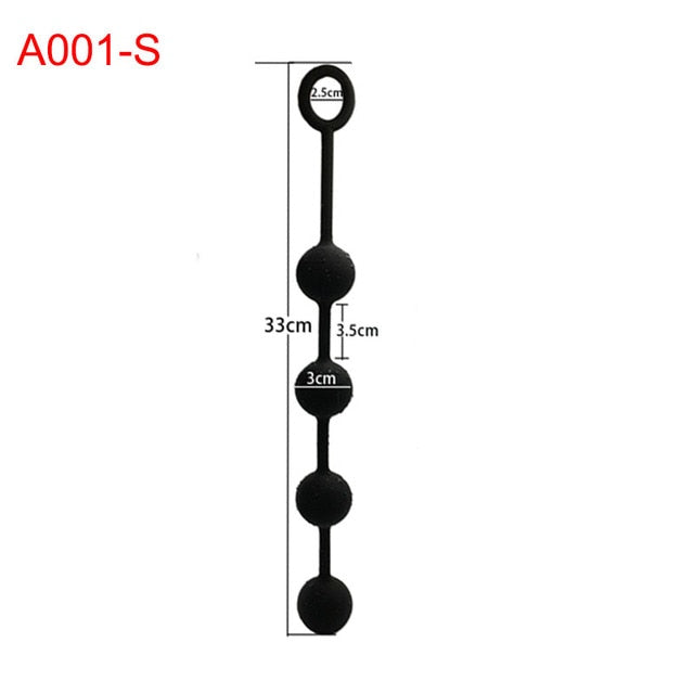 Large Silicone Anal Plug Ball Beads Butt Plug Sex Toy For Gay Men Women with Safe Pull Ring