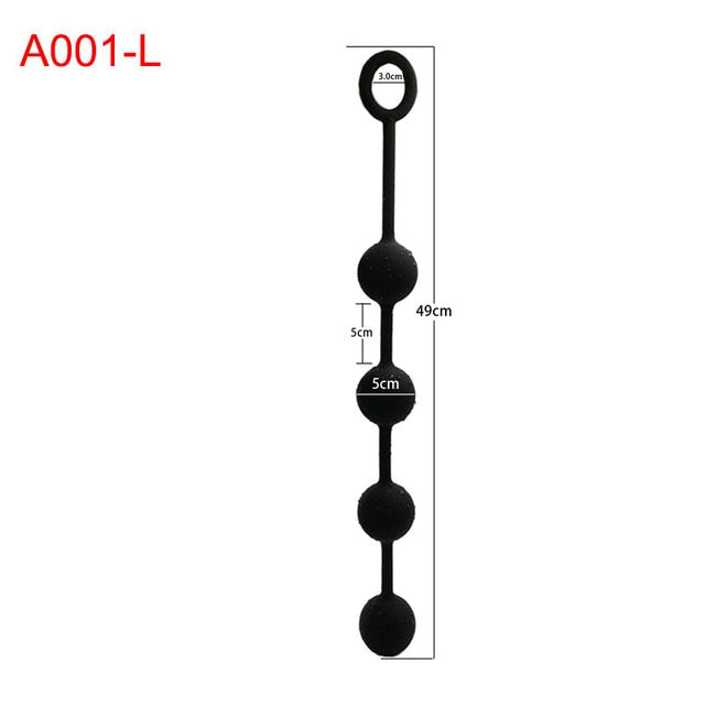 Large Silicone Anal Plug Ball Beads Butt Plug Sex Toy For Gay Men Women with Safe Pull Ring