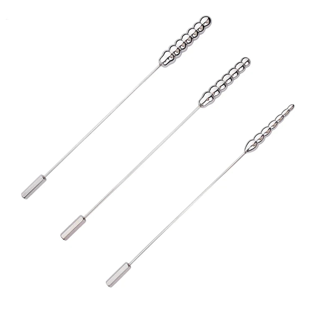 Beaded Metal Urethral Sounding Dilator with Handle Stainless Steel Horse Eye Stick Penis Plug