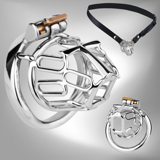 Male Chastity Cage with Comfort Urine Opening Stainless Steel Cock Cage