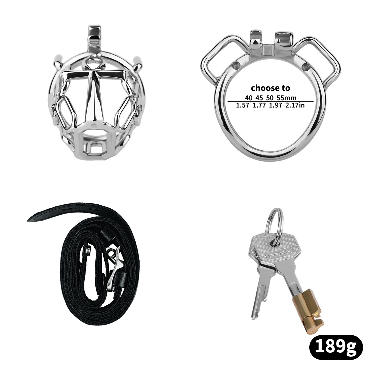Male Chastity Cage with Comfort Urine Opening Stainless Steel Cock Cage