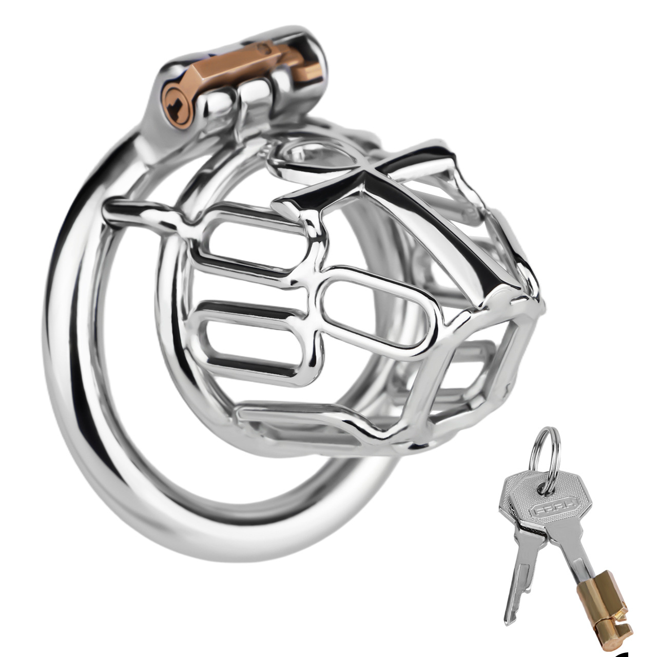 Male Chastity Cage with Comfort Urine Opening Stainless Steel Cock Cage
