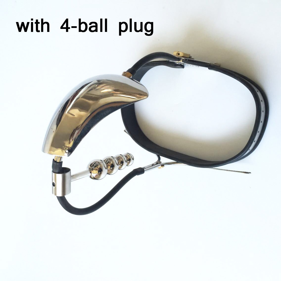 Stainless Steel Chastity Belt For Men with Penis Cage Shield and Anal Plug