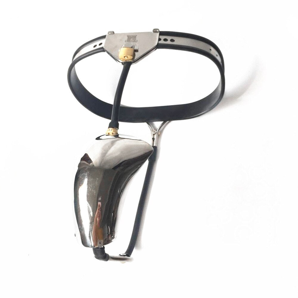 Stainless Steel Chastity Belt For Men with Penis Cage Shield and Anal Plug