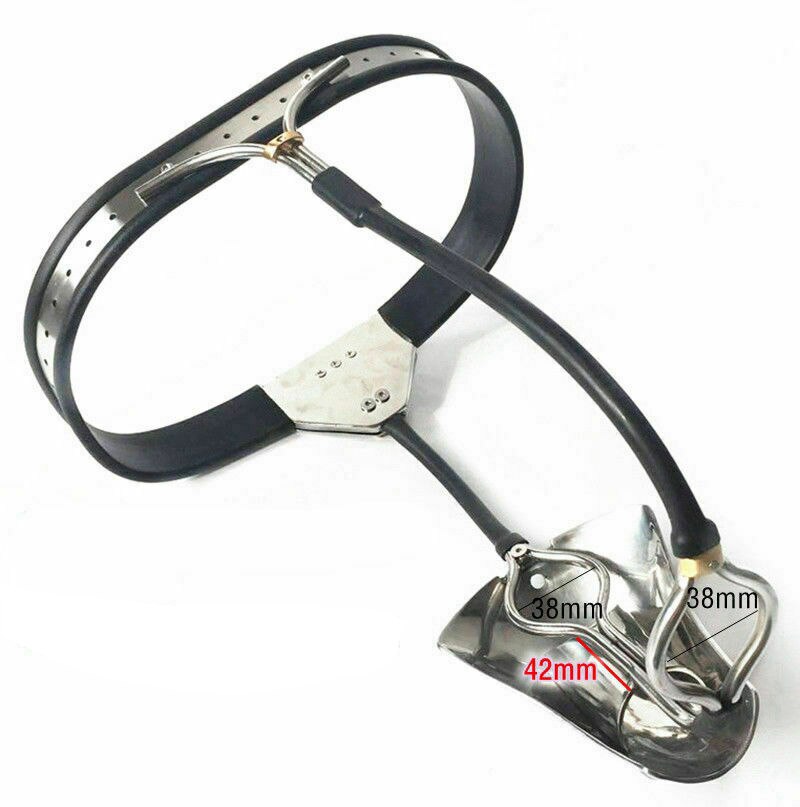 Stainless Steel Chastity Belt For Men with Penis Cage Shield and Anal Plug